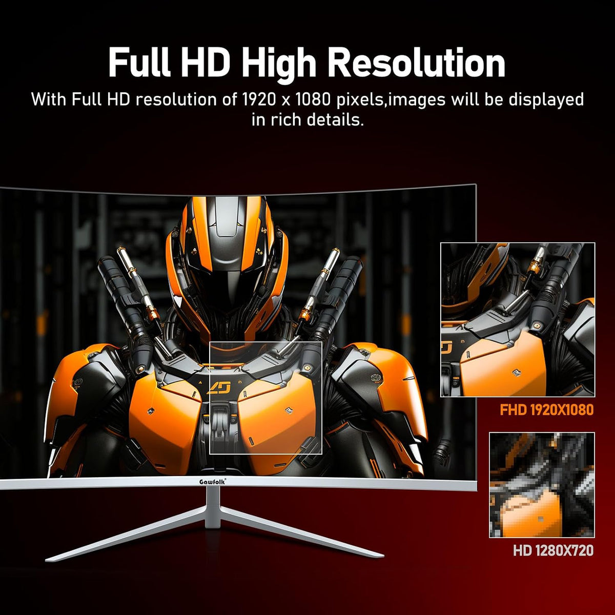 Curved Monitor 27 Inch 100Hz, PC Gaming Monitor with Speakers, AMD Freesync Full HD 1080P Ultra-Thin Zero Frame Display for Home Office Business (White)