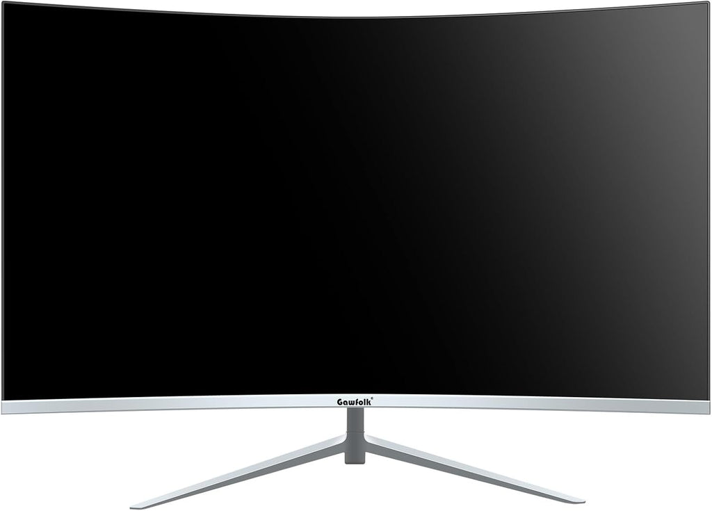 Curved Monitor 27 Inch 100Hz, PC Gaming Monitor with Speakers, AMD Freesync Full HD 1080P Ultra-Thin Zero Frame Display for Home Office Business (White)