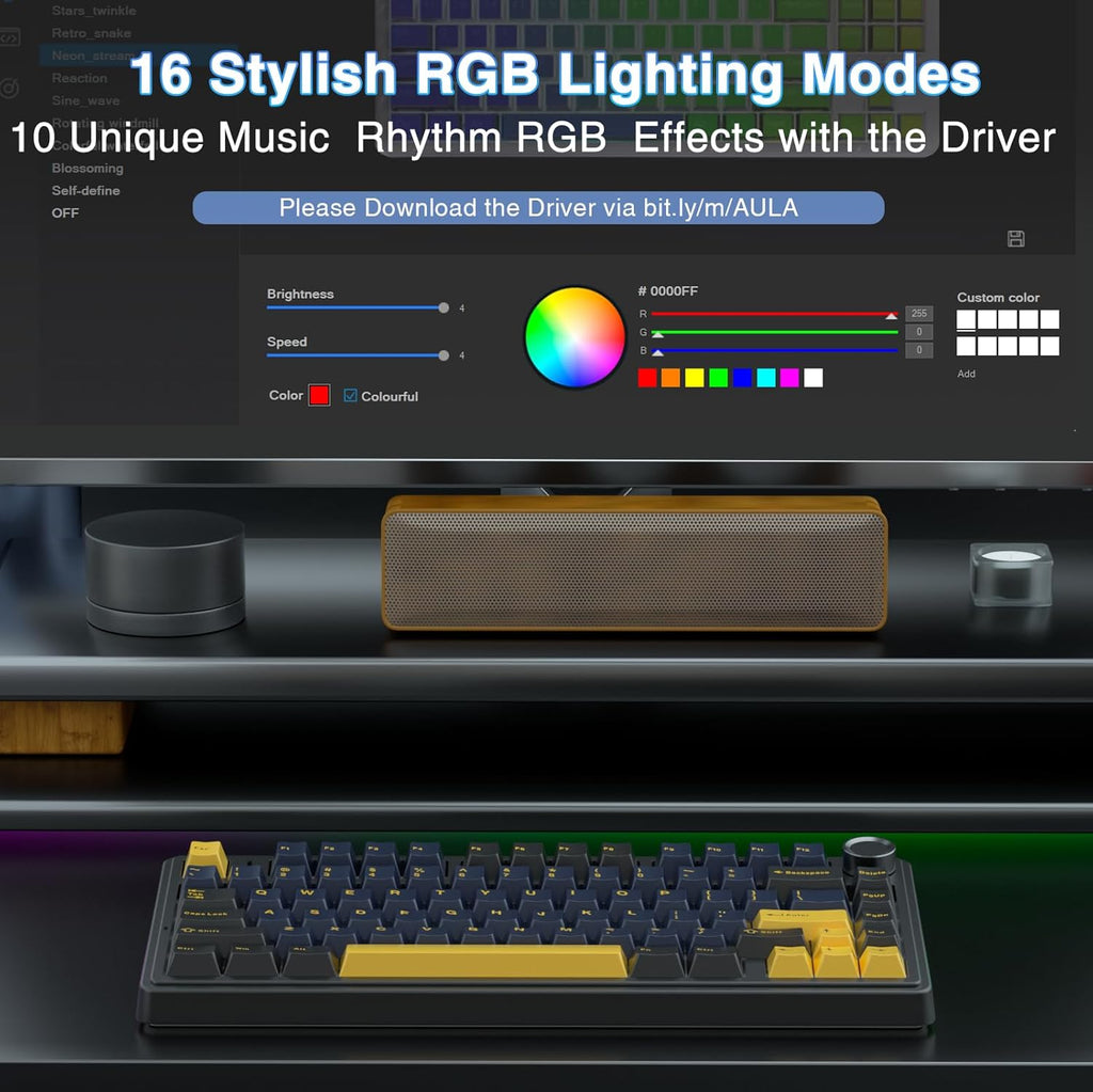 F75 75% Wireless Mechanical Keyboard,2.4Ghz/Type-C/Bt5.0 Gaming Keyboards,Advanced Structure,Rgb Backlight,Hot Swappable Custom Keyboard for Pc/Mac (Cool Black)