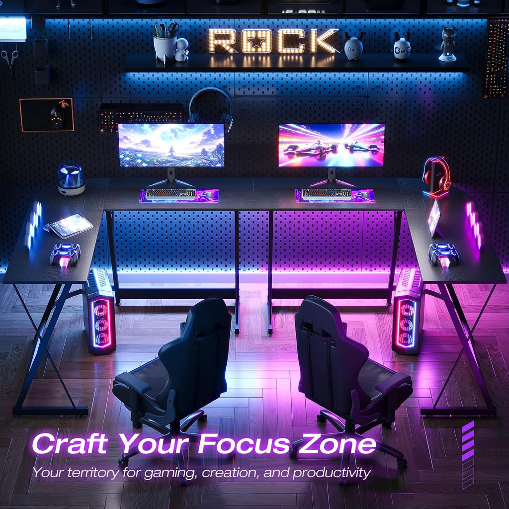 L Shaped Gaming Desk,120×120 Cm, Black