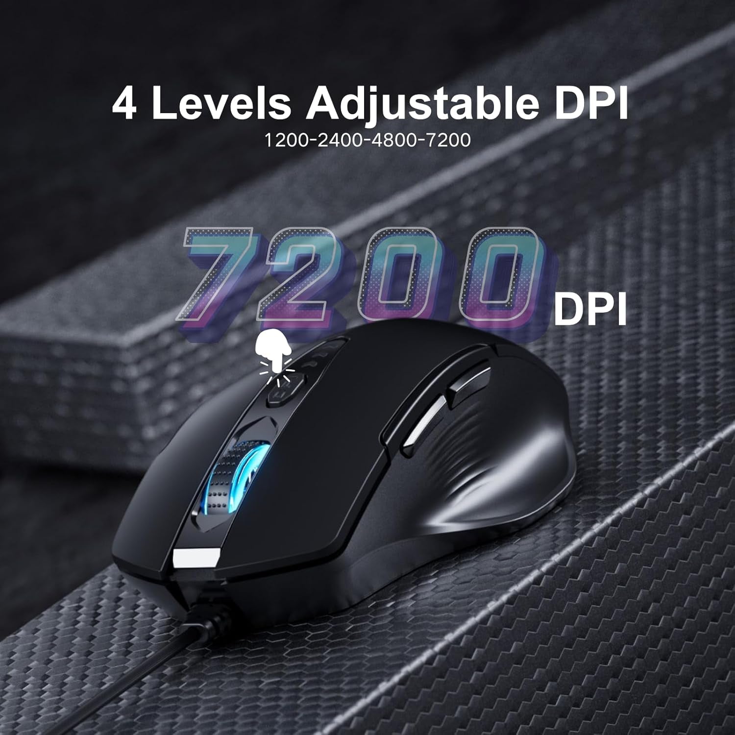 Wired Mouse, 6 Programmable Buttons, Ergonomic Wired Gaming Mouse