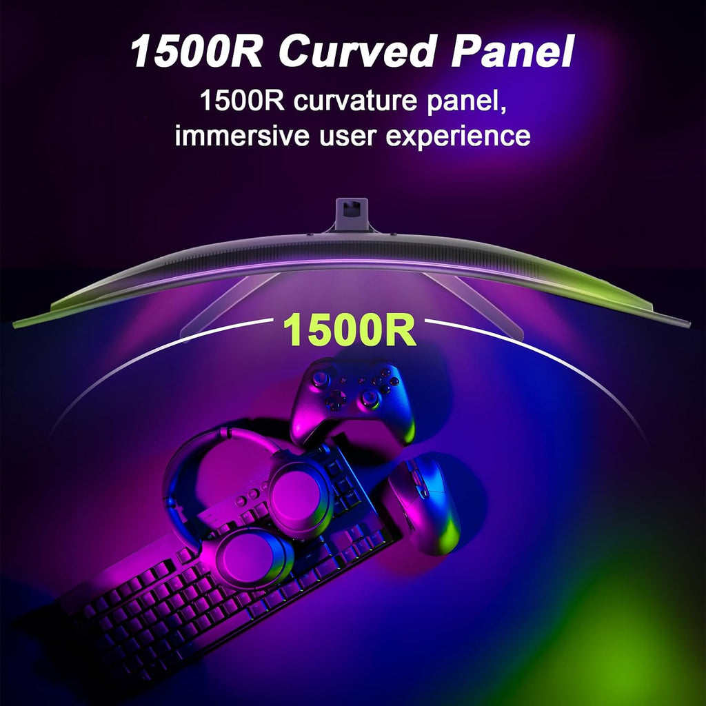 32 Inch Curved Gaming Monitor - 240Hz, Full HD 1920X1080P, 1Ms MPRT, Adaptive-Sync, 3500:1 Contrast, DCI-P3 90%, Srgb 125%, HDR, VA 1500R, VESA 100X100Mm, HDMI2.0&DP1.4 - AMZG32C1F