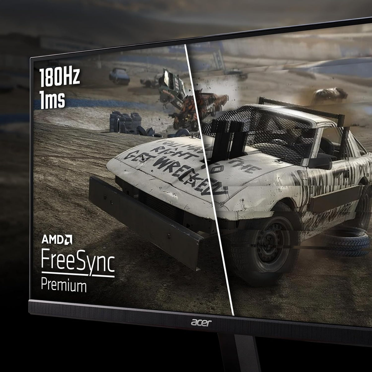 Nitro KG241YS3 24 Inch Full HD (1920 X 1080) Gaming Monitor - 180Hz, 4Ms, VA Panel, Freesync Premium, 72% NTSC, HDR10, Speakers, Displayport, HDMI