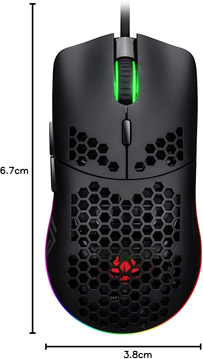 Gaming Mouse  RAIJIN II Computer Mouse 12,800 DPI 16.8 Million Colour 30G Programmable Buttons Macro Software Ergonomic Wired Mouse for PC Laptop Apple Mac Windows 11