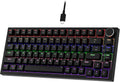 GM326 Mechanical Keyboard,Wired Gaming Keyboard,75% Percent Keyboard | Mechanical Keyboard,Wired Gaming Keyboard,75% Percent,Hot Swappable,Compact,Led Backlit,Usb C,Knob,Pc,Qwerty,Black,Red Switch
