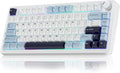 F75 75% Mechanical Gaming Keyboard,2.4Ghz/Type-C/Bt5.0 Wireless Mechanical Keyboards,Advanced Structure,Rgb Backlight,Creamy Sound,Hot Swappable Custom Keyboard(Glacial Blue)