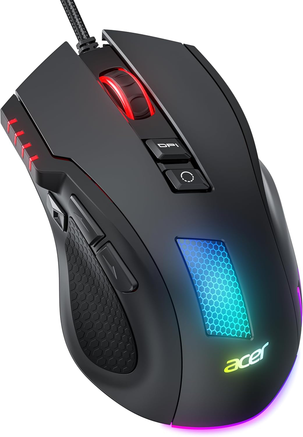 Wired Gaming Mouse, 12,800 DPI RGB Ergonomic Computer Mouse for PC
