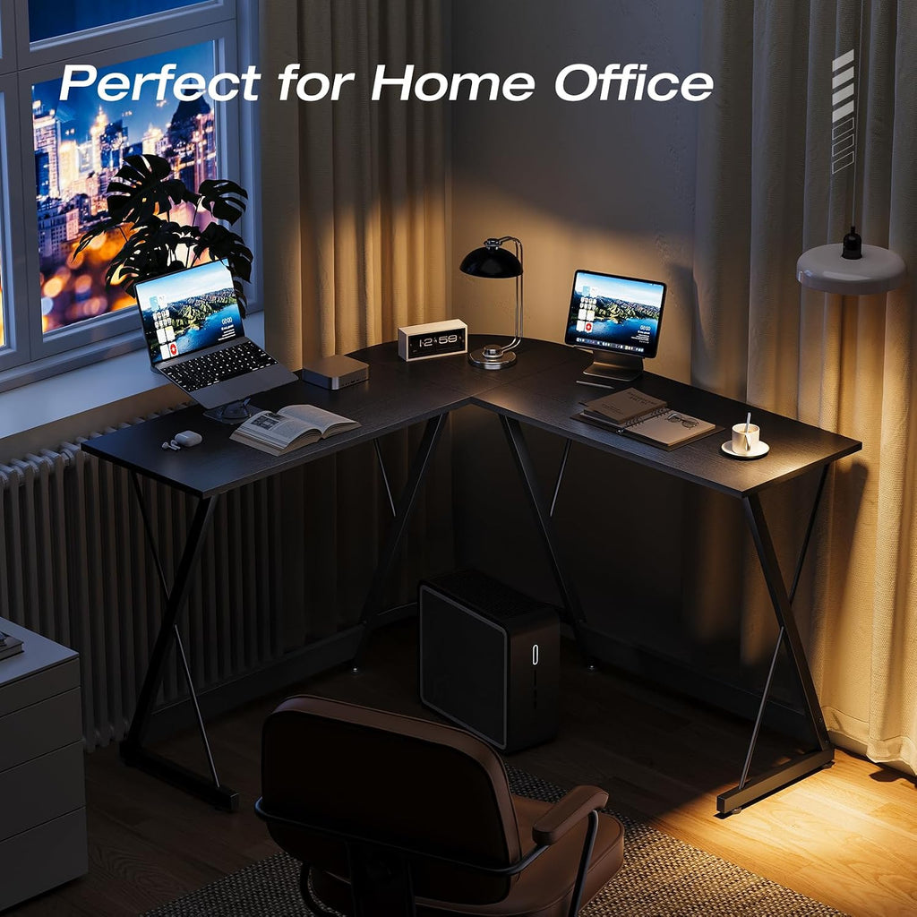 L Shaped Gaming Desk,120×120 Cm, Black