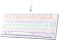 GM326 Mechanical Keyboard,Wired Gaming Keyboard,75% Percent Keyboard | Mechanical Keyboard,Wired Gaming Keyboard,75% Percent,Hot Swappable,Compact,Led Backlit,Usb C,Knob,Pc,Qwerty,White,Red Switch