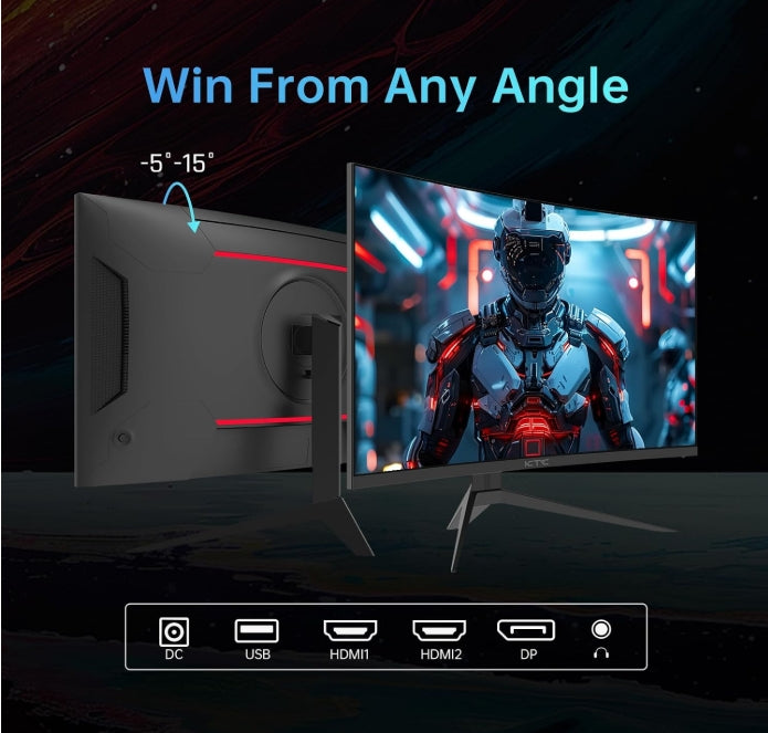 32 Inch Curved Gaming Monitor, Full HD 1080P@240Hz Monitor, VA 1500R, 1Ms, Adaptive Sync, HDR10, HDMI 2.0 / DP1.4, 125% Srgb, VESA, Compatible with Desktop, Laptop, PS5, Xbox, Switch and More