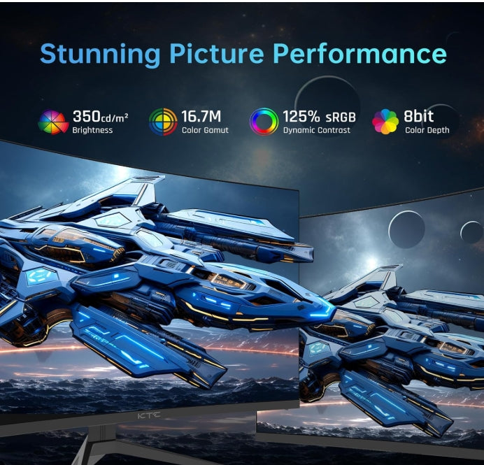 32 Inch Curved Gaming Monitor, Full HD 1080P@240Hz Monitor, VA 1500R, 1Ms, Adaptive Sync, HDR10, HDMI 2.0 / DP1.4, 125% Srgb, VESA, Compatible with Desktop, Laptop, PS5, Xbox, Switch and More