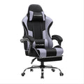 Gaming Chair, Massage Computer Chairs with Footrest, Headrest and Lumbar Support Height Adjustable Ergonomic 360°-Swivel PC Chair Purple