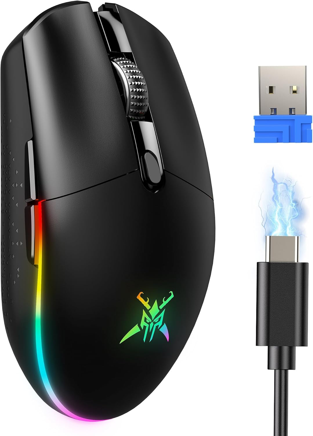 RGB Wireless Gaming Mouse 8000 DPI 6 Button, Wireless & Wired Mode