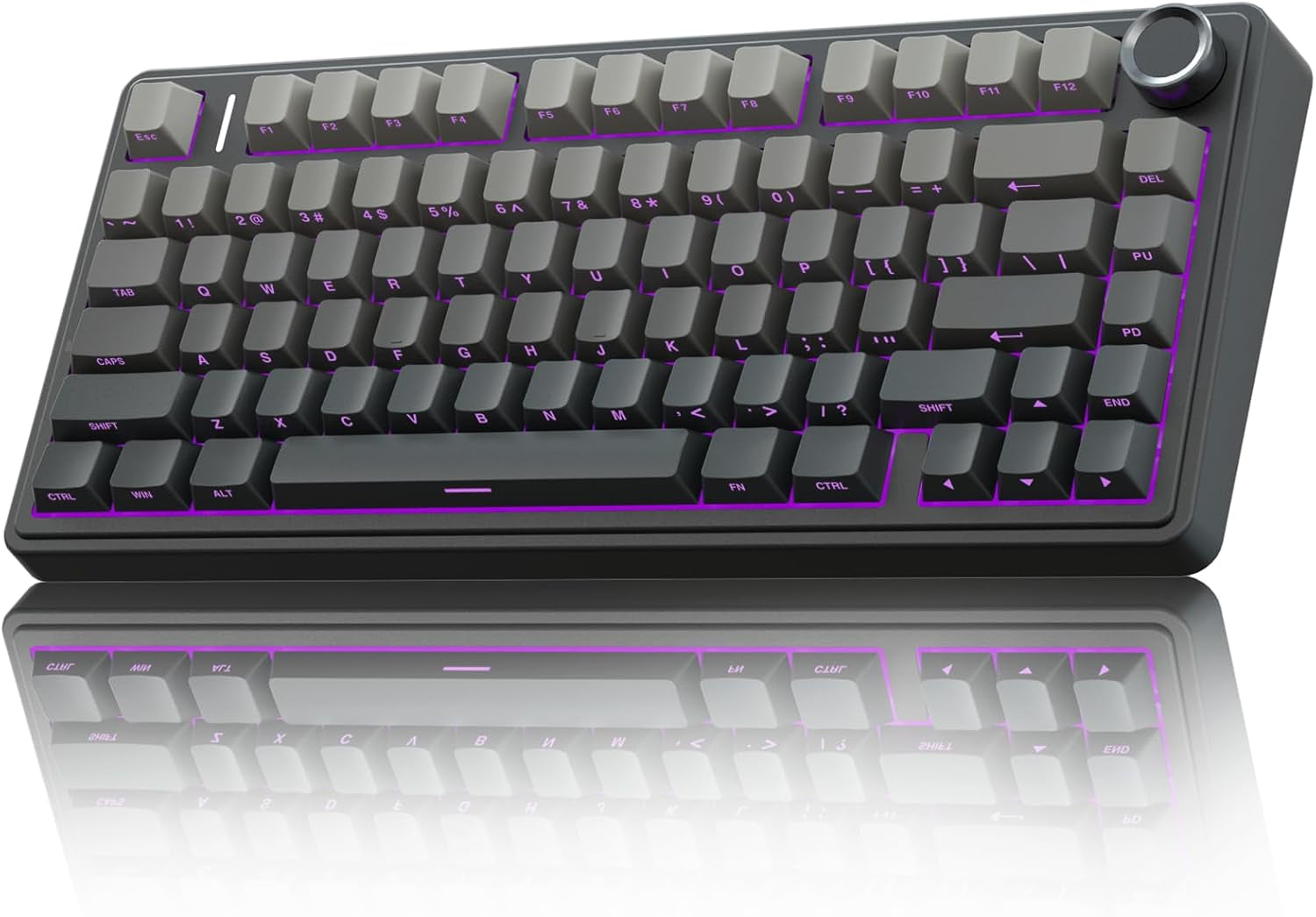 F75 75% Wireless Mechanical Keyboard,2.4Ghz/Type-C/Bt5.0 Gaming Keyboards,Advanced Structure,Side Engraved,Rgb Backlight,Hot Swappable Custom Keyboard for Pc/Mac (Black)