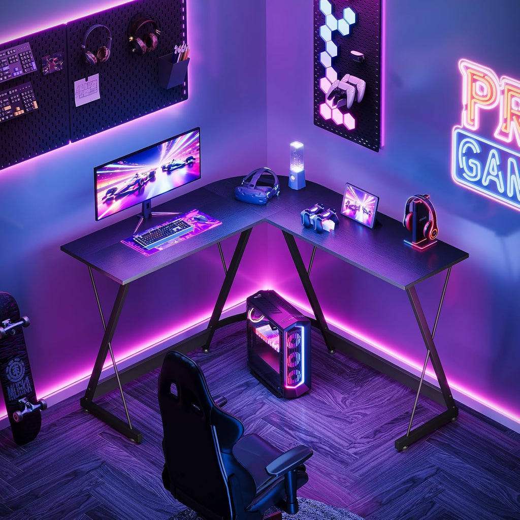 L Shaped Gaming Desk,120×120 Cm, Black
